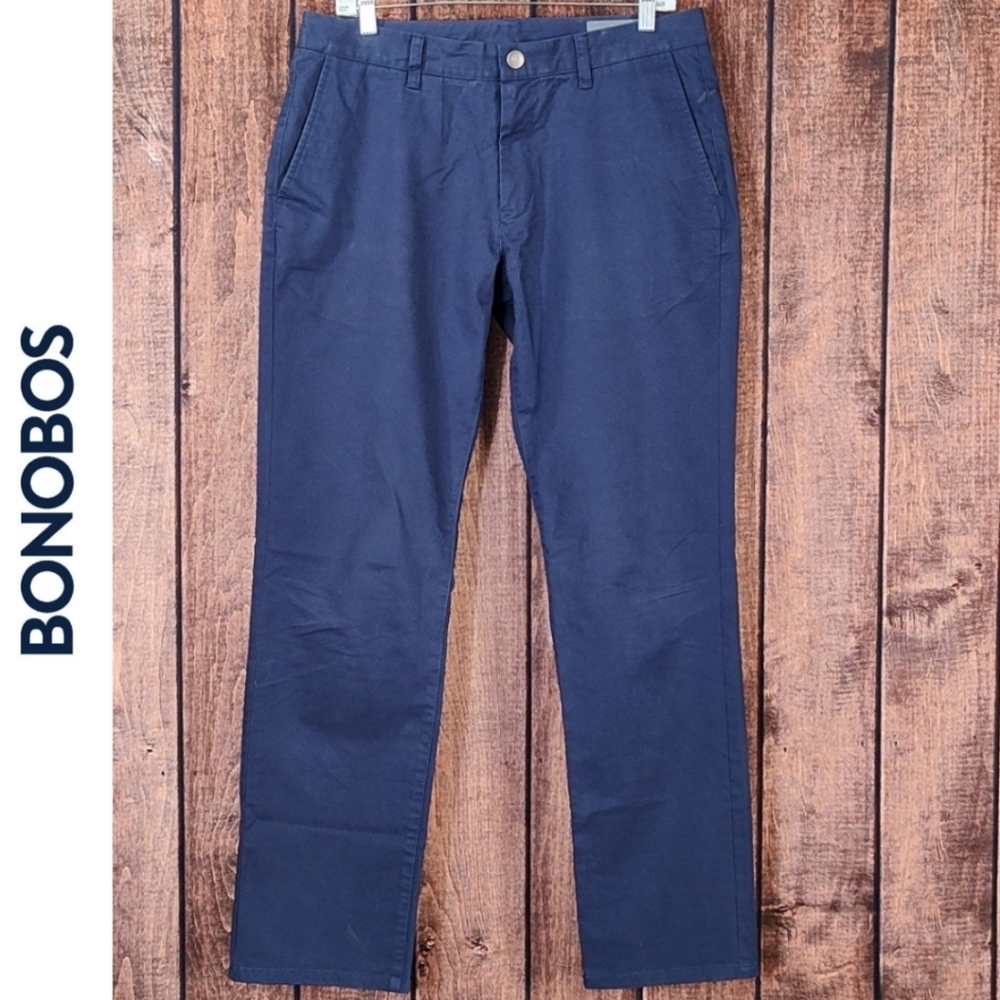 33x32 Slim Fit Stretch Mens Navy Blue Chino